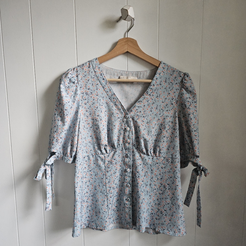 ☆ BELLE POQUE Baby Blue Floral Blouse